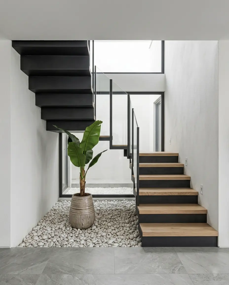 Detalle del área de entretenimiento con rieles de iluminación magnéticos